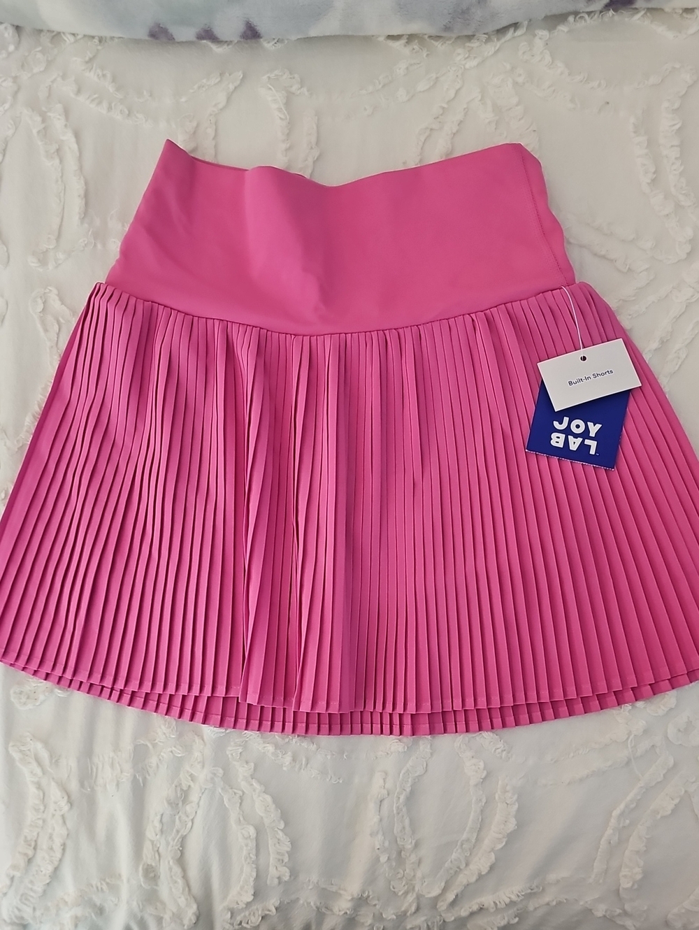 NWT JoyLab Bright Pink Pleated Skater Skirt